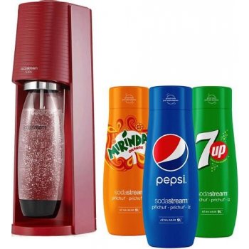 SodaStream Terra Red + Sirupy Pepsi 440 ml + Mirinda 440 ml + 7UP 440 ml