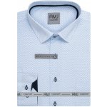 AMJ pánská bavlněná košile dlouhý rukáv prodloužená délka slim fit VDBPSR1508 světle modrá síťovaná – Hledejceny.cz