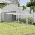 vidaXL Psí bouda s výběhem antracitová 153 x 396 x 110 cm pozinkovaná ocel 9799.3214223 – Zbozi.Blesk.cz