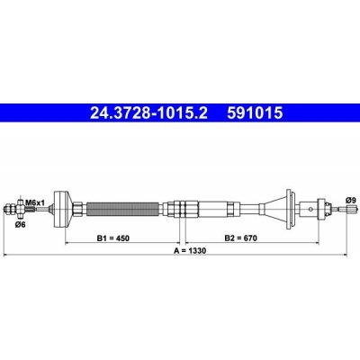 Tažné lanko, ovládání spojky ATE 24.3728-1015.2
