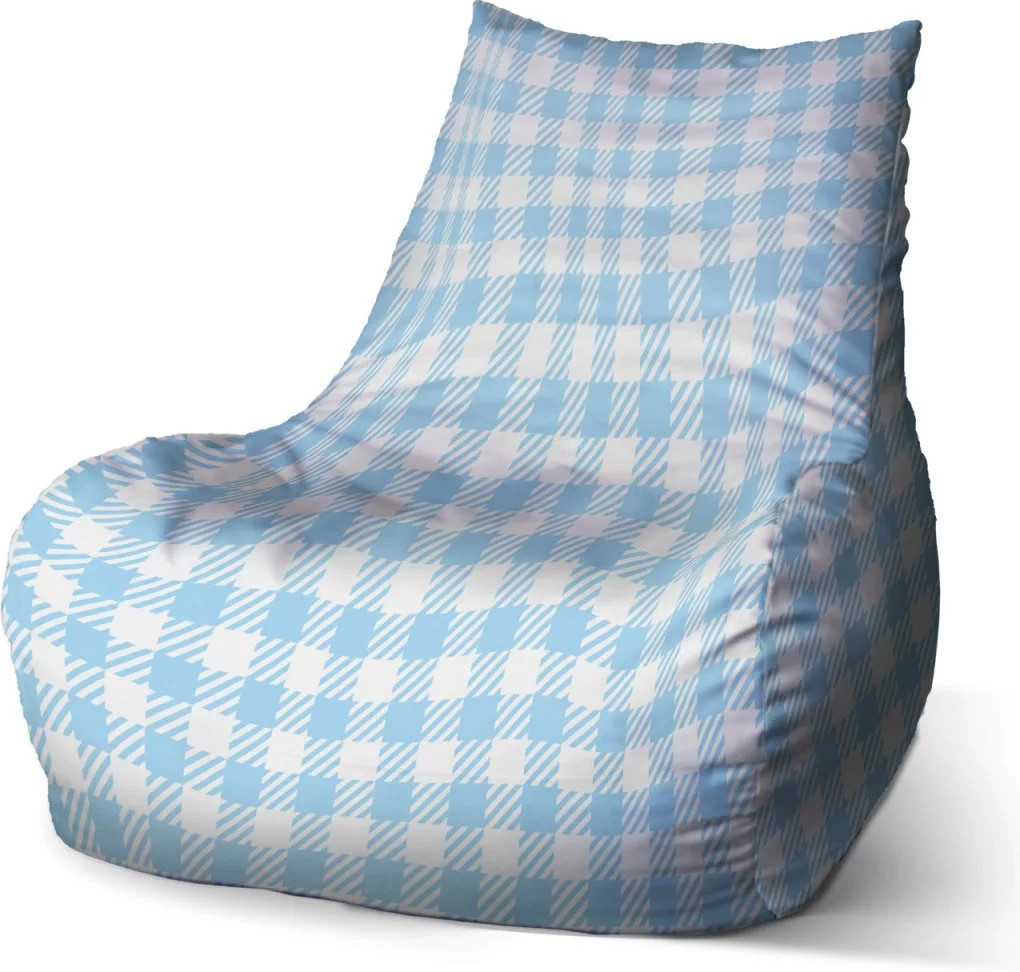 Sablio sedací vak Bean Čtvercový vzor 60 x 70 x 70 cm