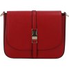 Kabelka Vera Pelle stylová dámská crossbody kabelka s ozdobou červená MF 5710 d.red scuro