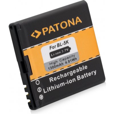 Baterie PATONA kompatibilní s Nokia BL-5K 1300mAh Baterie, pro mobilní telefon, BL-5K, 1300mAh, 3.7V, Li-Ion, Nokia 701, C7, C7-00, N85, N86-8MP, N86-8MP, Oro, X7, X7-00 PT3041