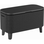 Keter Bevy Cool Bar Rattan 83,5 x 40 x 50-74 cm grafit – Zboží Mobilmania