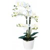 Květina Luxusní umělá květina Orchidej bílá, 70cm