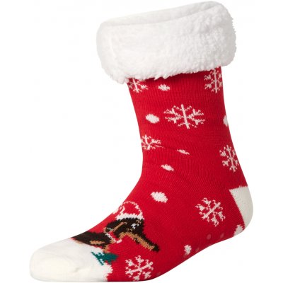 Dámské vánoční hebké ponožky červená – Zboží Dáma