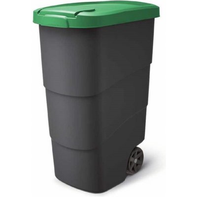 Prosperplast Wheeler 90 l antracit se zeleným víkem NBWB90-362C – Zboží Dáma