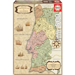 Puzzle Educa historická mapa Portugalska 500 dílků a Fix lepidlo