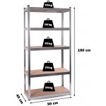 Aga 2x Regál 180 x 90 x 40 cm 5 polic – HobbyKompas.cz