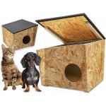 Florazoo Budka pro kočky béžová obdélníková 54 x 43 x 41 cm – HobbyKompas.cz