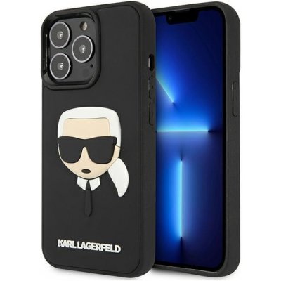 Pouzdro Karl Lagerfeld hard iPhone 13 / 13 Pro černé 3D Rubber Karl`s Head