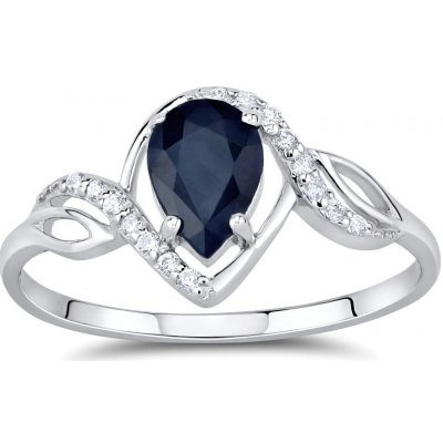 SILVEGO Stříbrný prsten AYNE s pravým Safírem FNJR1249SA – Zboží Mobilmania