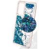 Pouzdro a kryt na mobilní telefon Samsung 1Mcz Liquid Diamond Sparkle ochranné s přesýpacím efektem třpytek Samsung Galaxy A52, Galaxy A52 5G, Galaxy A52s tyrkysové