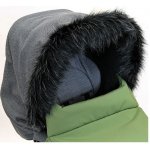 Babyrenka kožešinový lem boudy kočárku šedý – Zboží Dáma