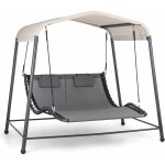 Blumfeldt Palermo, dvojité houpací lehátko, volně stojící, ocelový rám, polštář, střecha, šedé (GDW20-Palermo) – Zboží Dáma