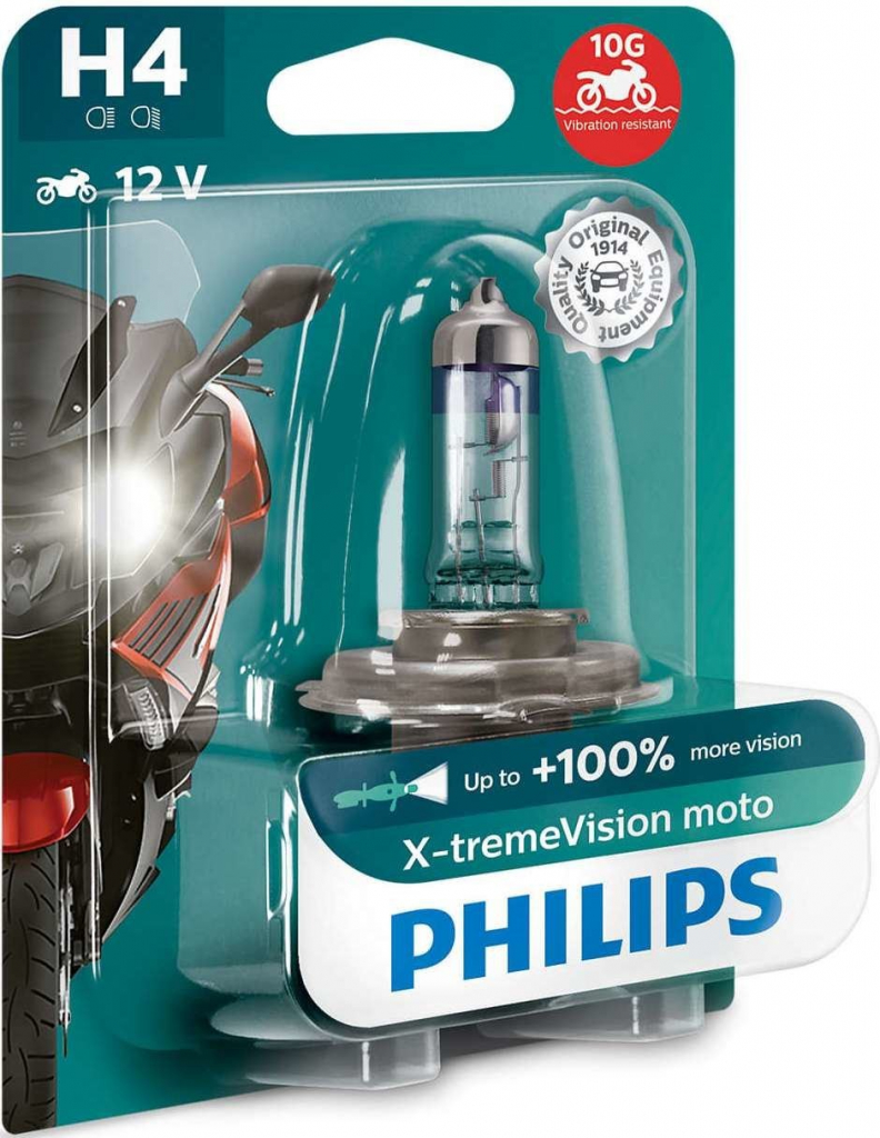 Philips X-treme Vision Moto 12342XVBW H4 P43t-38 12V 60/55W od 209 Kč -  Heureka.cz