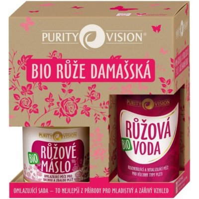 Purity Vision Rose růžová voda 100 ml + máslo z růže 120 ml dárková sada – Hledejceny.cz