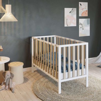 Nanni Postýlka Niko 120 x 60 cm White / Natural – Zboží Mobilmania