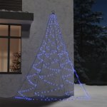 vidaXL Vánoční stromek na zeď s kovovými háčky 260 LED modrý 3 m – Zbozi.Blesk.cz