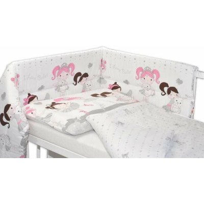 Baby Nellys 3-dílná sada Mantinel 180cm povlečení Princess Šedá 120 x 90 cm – Zboží Dáma