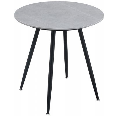 Textilomanie Kulatý jídelní stůl s černými nohami MELODY šedý – Sleviste.cz