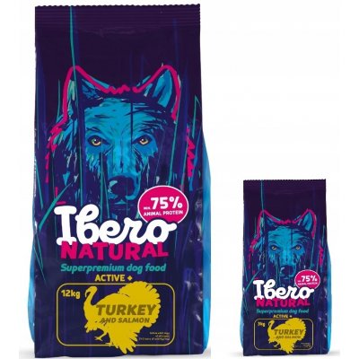 Ibero Natural Adult Dog Active Plus Turkey & Salmon 12 kg – Zboží Mobilmania
