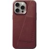 Pouzdro a kryt na mobilní telefon Mujjo Full Leather Wallet kožený s kapsou na karty iPhone 15 Pro Max - vínové