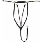 Equestro Poprsník kožený s odnímatelným martingalem s černým kováním černý – Zboží Mobilmania