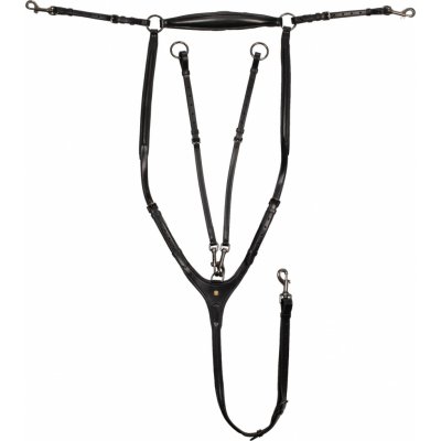 Equestro Poprsník kožený s odnímatelným martingalem s černým kováním černý – Zboží Mobilmania