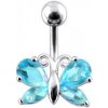 Piercing Šperky4U stříbrný piercing do pupíku motýlek BP01207-Q