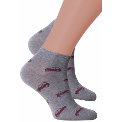 Steven Chlapecké kotníkové ponožky 025/048 šedá melír – Zboží Mobilmania