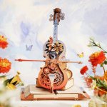 Robotime Rokr Drevené mechanické 3D puzzle Čarovné violončelo 199 ks – Zboží Mobilmania