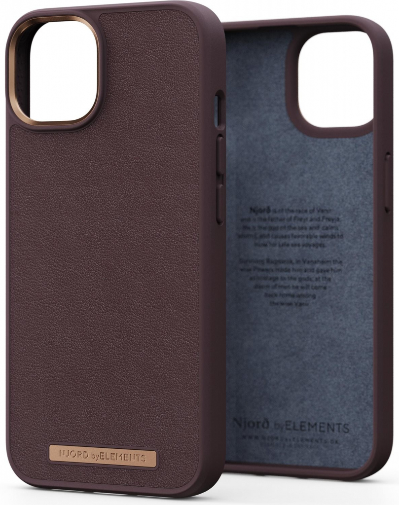 Pouzdro Njord iPhone 14 Plus Genuine Leather Case Cognac