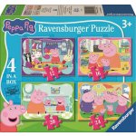Ravensburger Prasátko Peppa: Zábavné dny 4v1 12,16,20,24 dílků – Zboží Mobilmania
