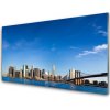 Obraz akrylový obraz Město Most Domy 100x50 cm