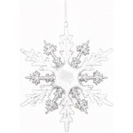 DECOLED Vánoční ozdoba na stromeček sněhová vločka 15 cm, akryl, závěsná, bílá a čirá – Hledejceny.cz