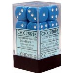 Sada Kostek 16mm Chessex Opaque Light Blue w/white – Zboží Živě