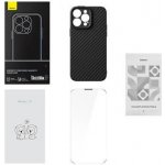 Baseus Magnetické řady Synthetic Fiber iPhone 14 Pro černé+ tvrzené sklo + čisticí sada – Zboží Mobilmania