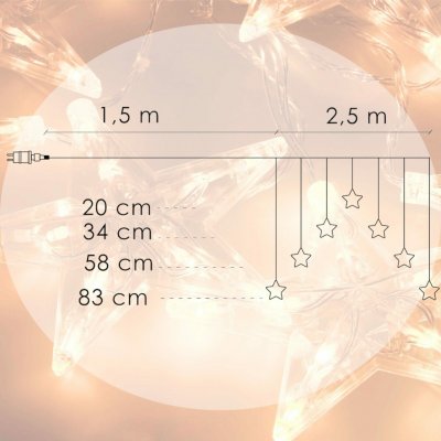 Springos CL4139 ZÁCLONA HVĚZDY 70 LED – Hledejceny.cz