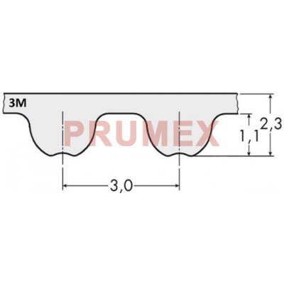 Řemen ozubený 225-3M-6 Gates Powergrip HTD – Zboží Mobilmania