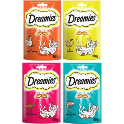 Dreamies kočka pochoutka s hovězím 4 x 60 g