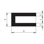 TS Profil pryžový tvar "U" 12x12/6 mm, EPDM 70°Sh, -40/100°C černý – Zboží Dáma