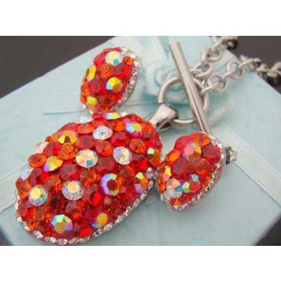 Steel Jewelry set náhrdelník a náušnice červené luxusní z chirurgické oceli SET130182 – Hledejceny.cz
