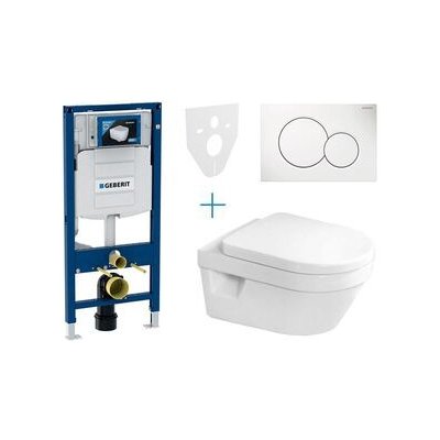 Geberit Duofix tlačítko Sigma01 alpská bílá WC Villeroy & Boch Architectura + SEDÁTKO 111.300.00.5 AZ1