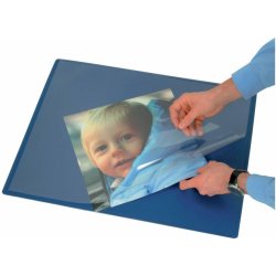 Podložka na stůl q-connect - 630 x 500 cm s krycí fólií modrá