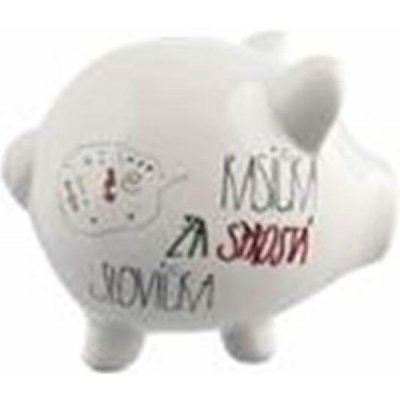 Pokladnička ker. Sprostá slovíčka bílá 10x8,5x9 cm – Sleviste.cz