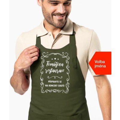 Kariban HobbyTriko Zástěra pro muže se jménem Vaše restaurace Khaki – Hledejceny.cz