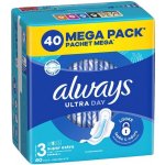 Always Hygienické Vložky Ultra Super Extra Velikost 3 Křidélka 40 ks – Hledejceny.cz