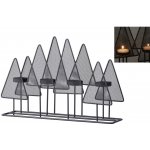 Svícen adventní kovový stromek na 4 čajové svíčky 380x90x250mm, černý – Zboží Dáma