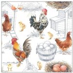 Ubrousek 33x33cm Slepičky a kohoutci – Zboží Dáma